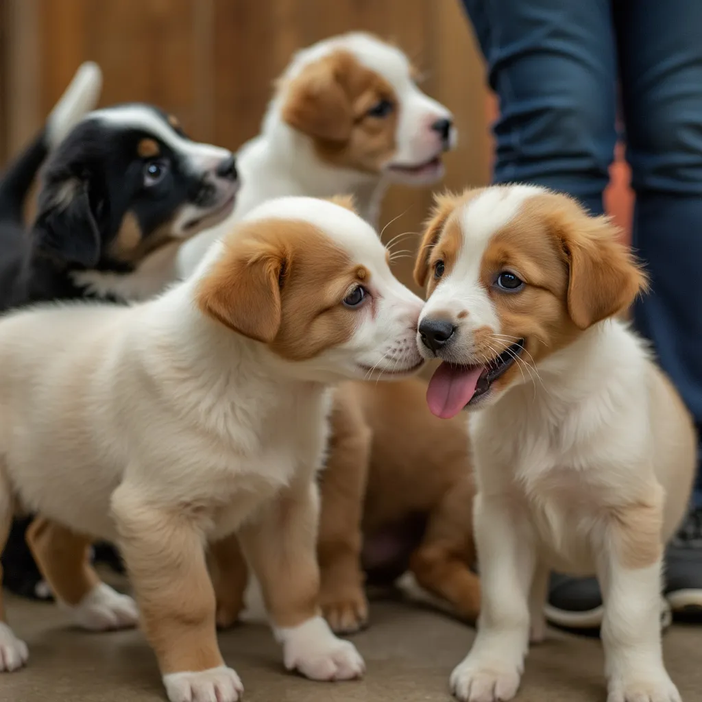 Cachorros socializando en clase