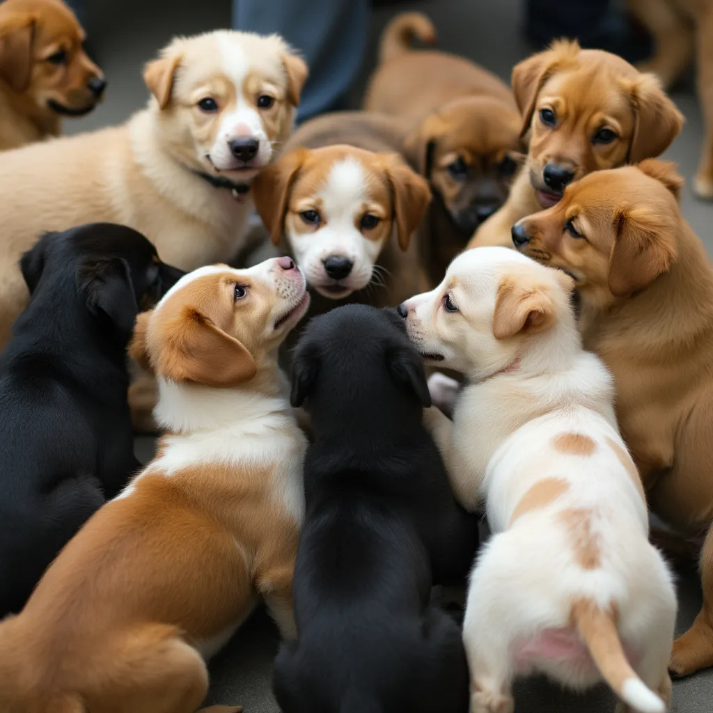 Cachorros socializando en clase