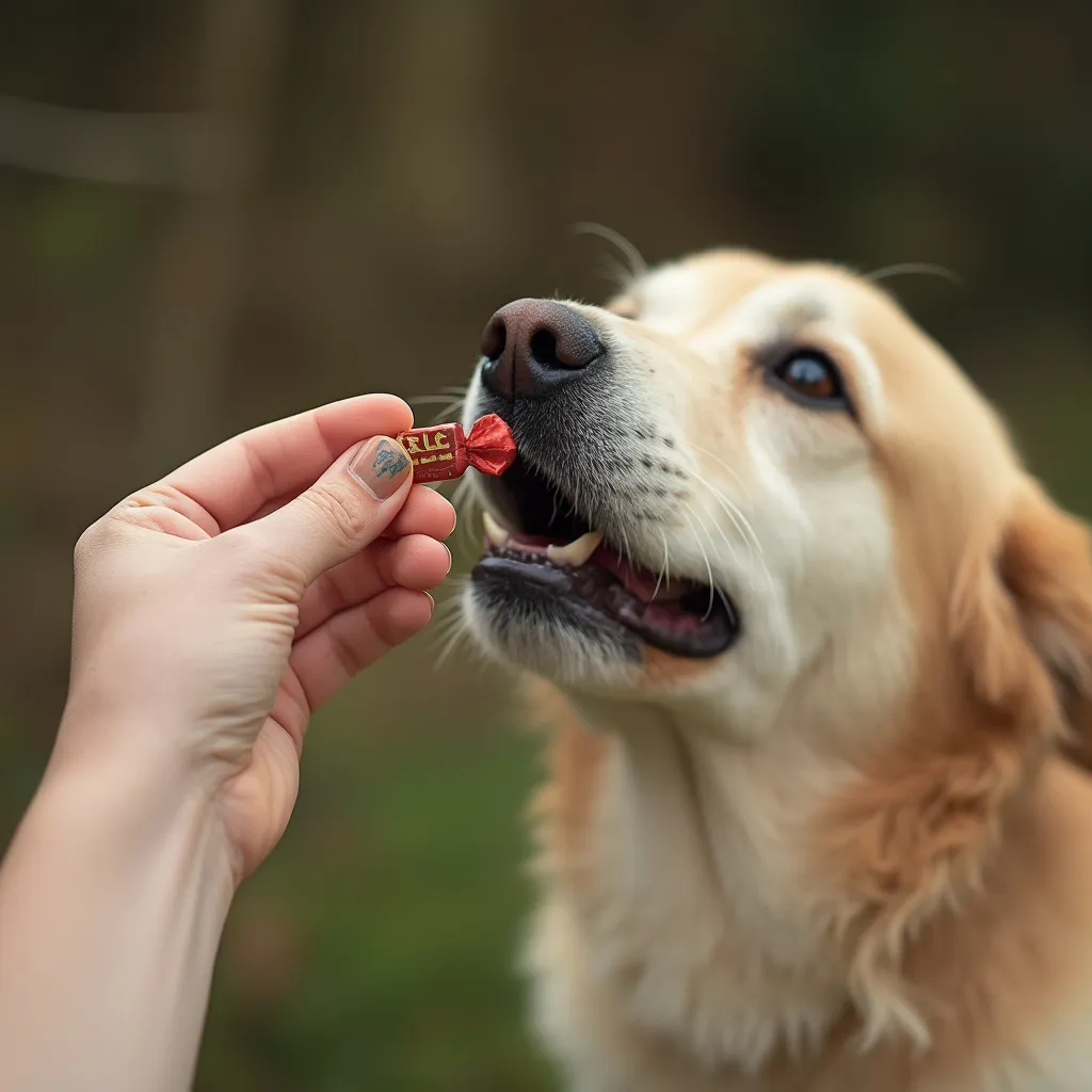 Adiestrador usando clicker training con un perro